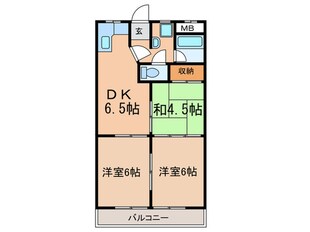 パ－クタウン三宅の物件間取画像